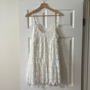 Mustard Seed White Lace Mini Dress